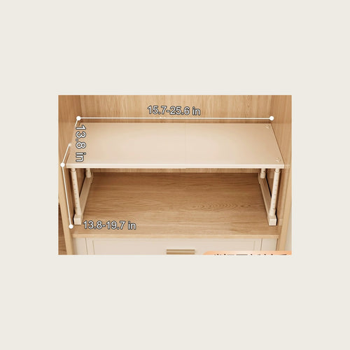 The rack in a closet, set to the width of the opening