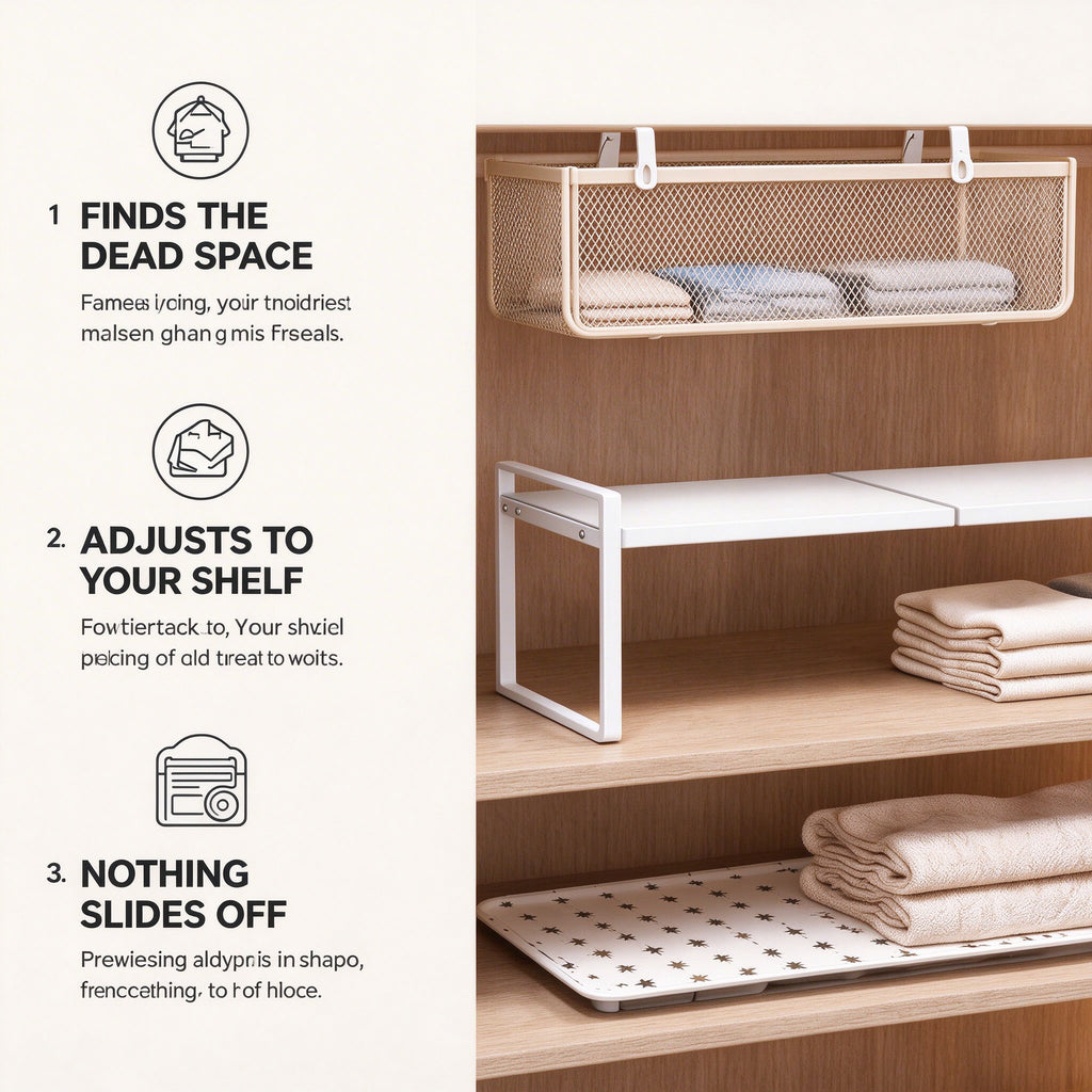 3-Piece Closet Storage Set - Shoe Rack, Shelf Tray, Basket