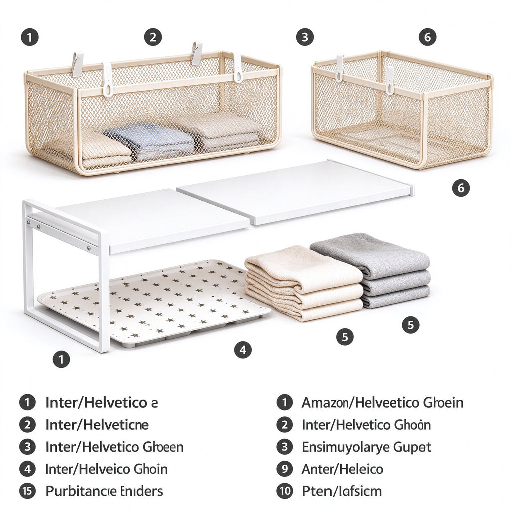 3-Piece Closet Storage Set - Shoe Rack, Shelf Tray, Basket