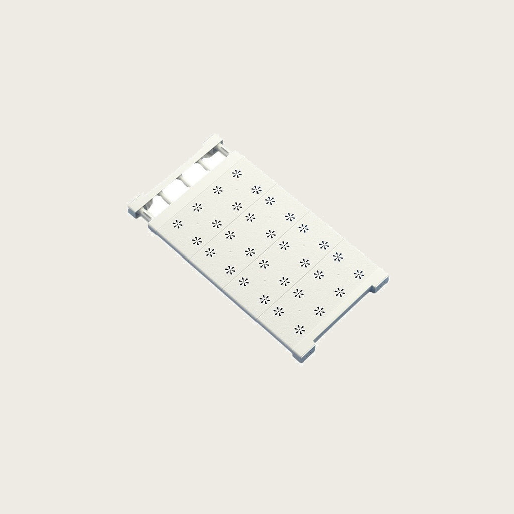 Expandable carbon steel shelf tray, telescopic, on a light rice background