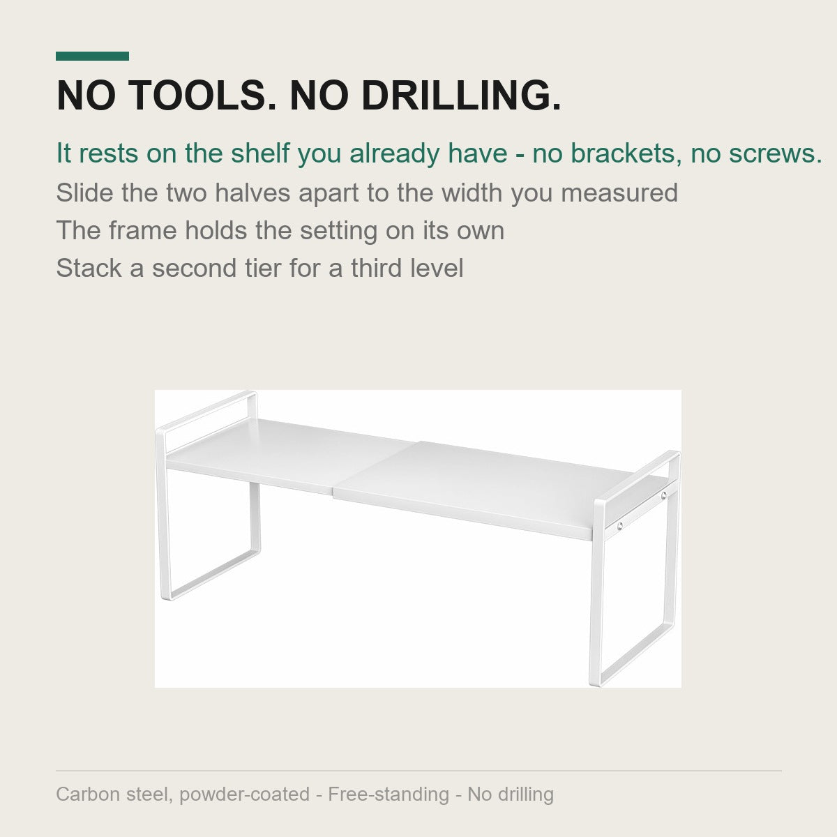 Free-standing shoe rack shelf - no tools, no drilling
