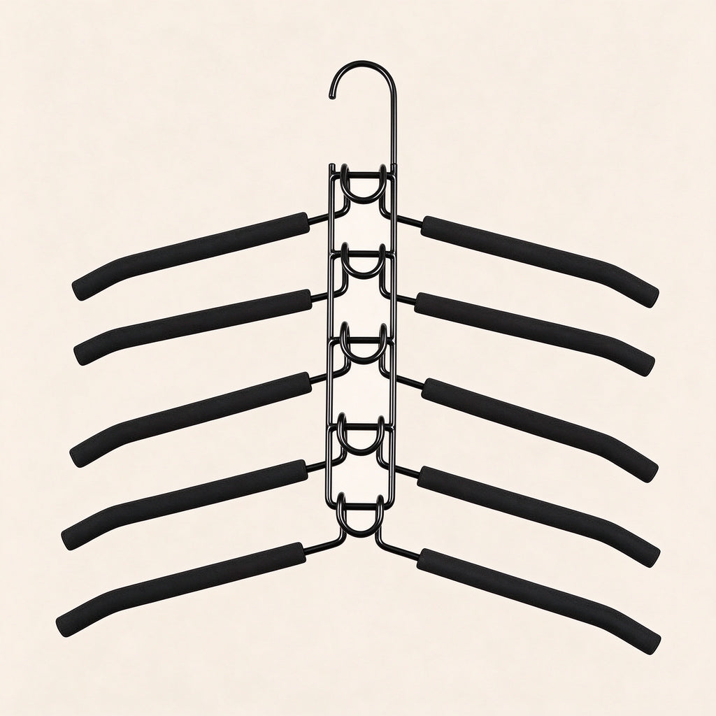 5-Tier Space-Saving Hanger, 16.1 in, Iron and Foam