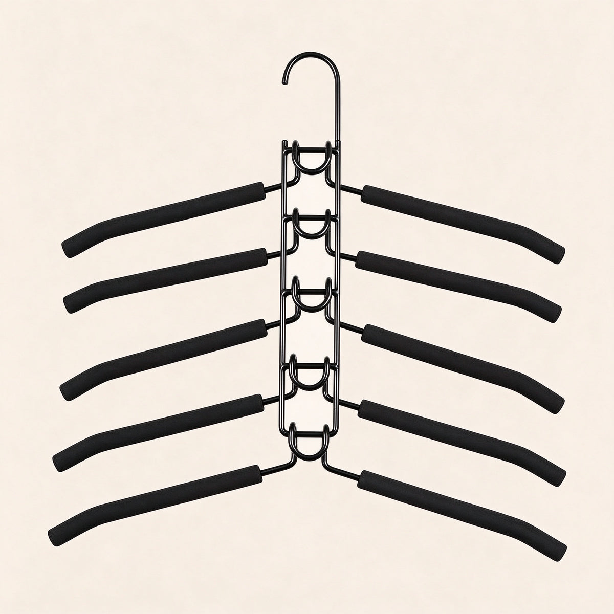 5-Tier Space-Saving Hanger, 16.1 in, Iron and Foam