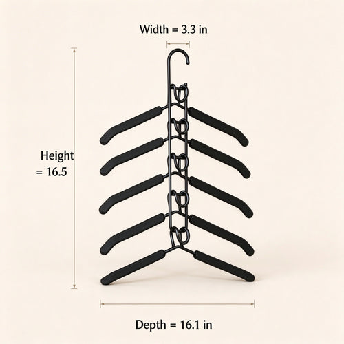 5-Tier Space-Saving Hanger, 16.1 in, Iron and Foam