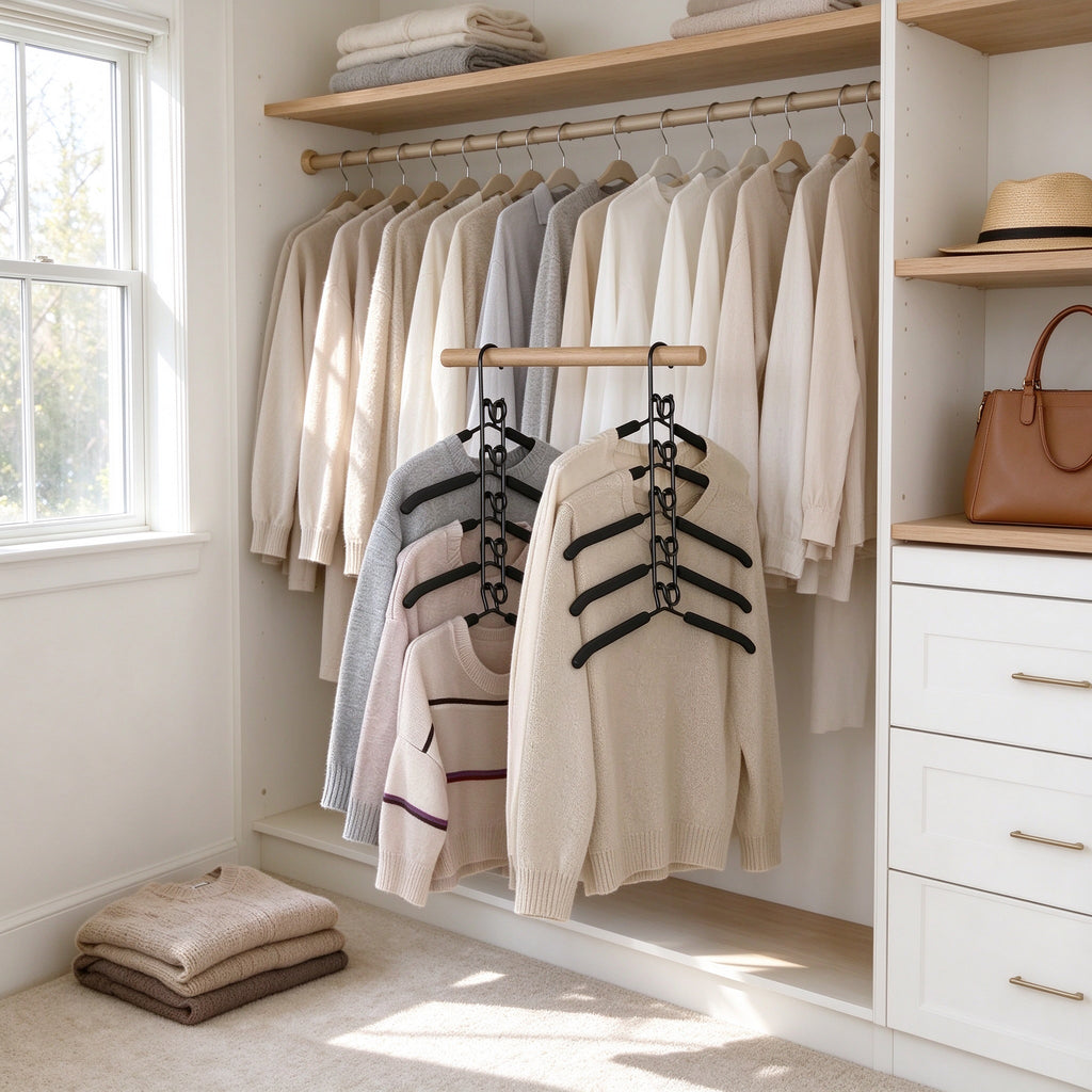 5-Tier Space-Saving Hanger, 16.1 in, Iron and Foam