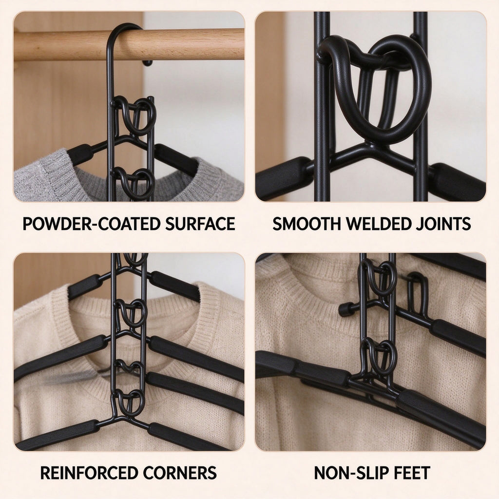 5-Tier Space-Saving Hanger, 16.1 in, Iron and Foam
