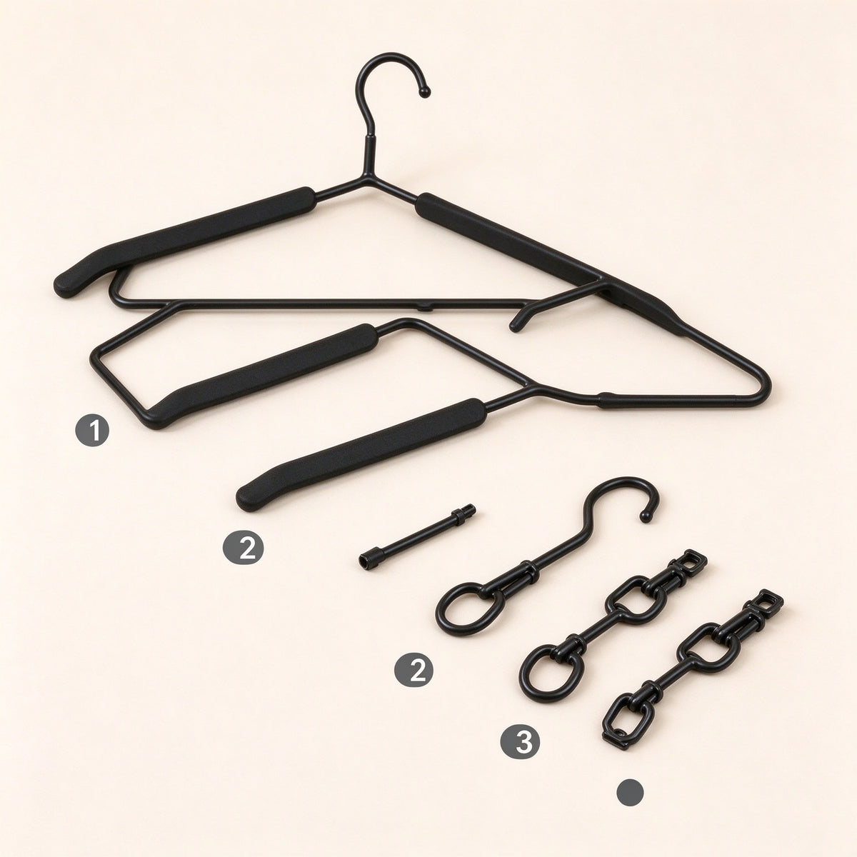 5-Tier Space-Saving Hanger, 16.1 in, Iron and Foam