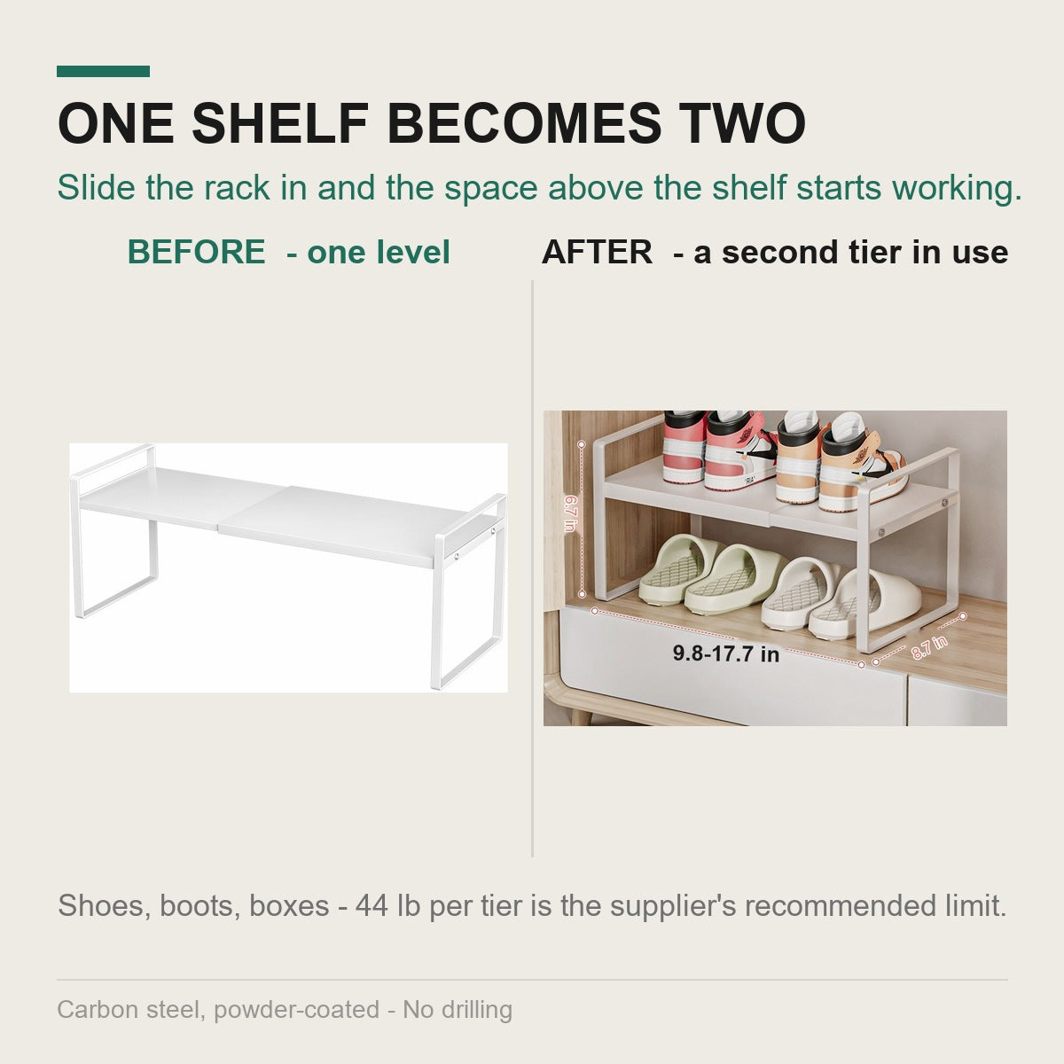 Before: one level. After: a second tier in use