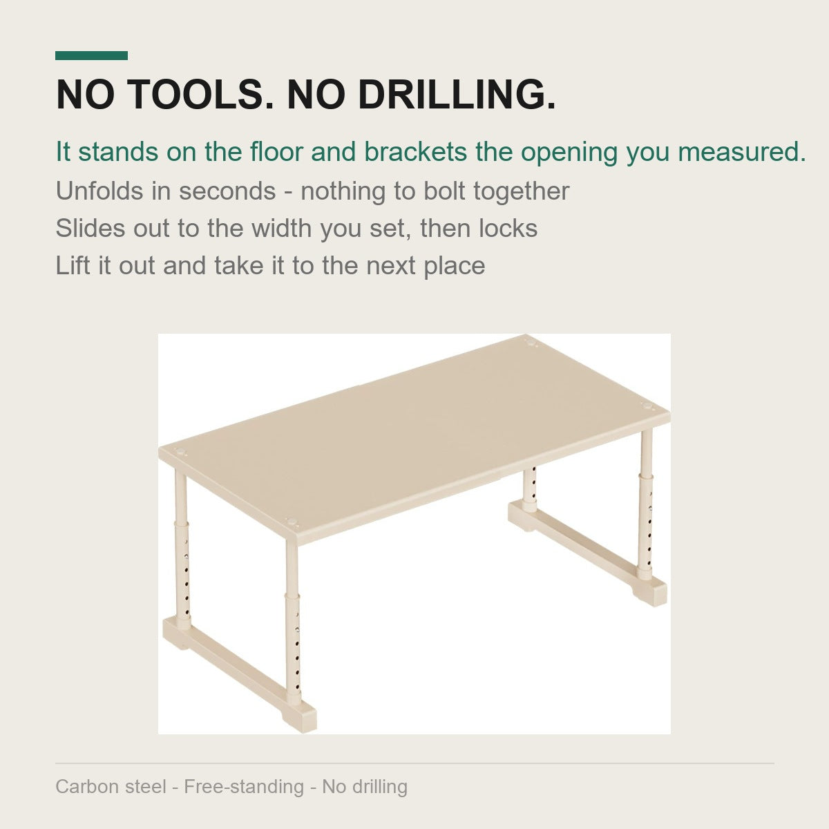 Free-standing rack - no tools, no drilling