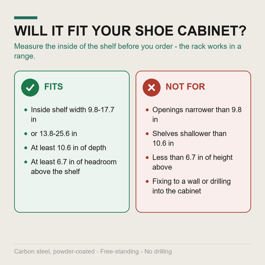 What it fits and what it does not fit - measure the inside width