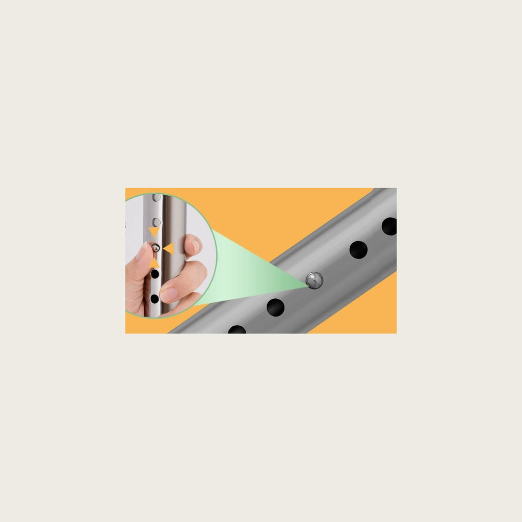 Press the spring pin and slide the pole to the height you need