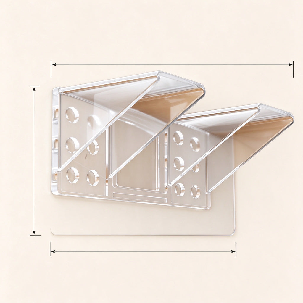 No-Drill Adhesive Shelf Brackets, 2.8 in, 4, 8 or 12 Pack
