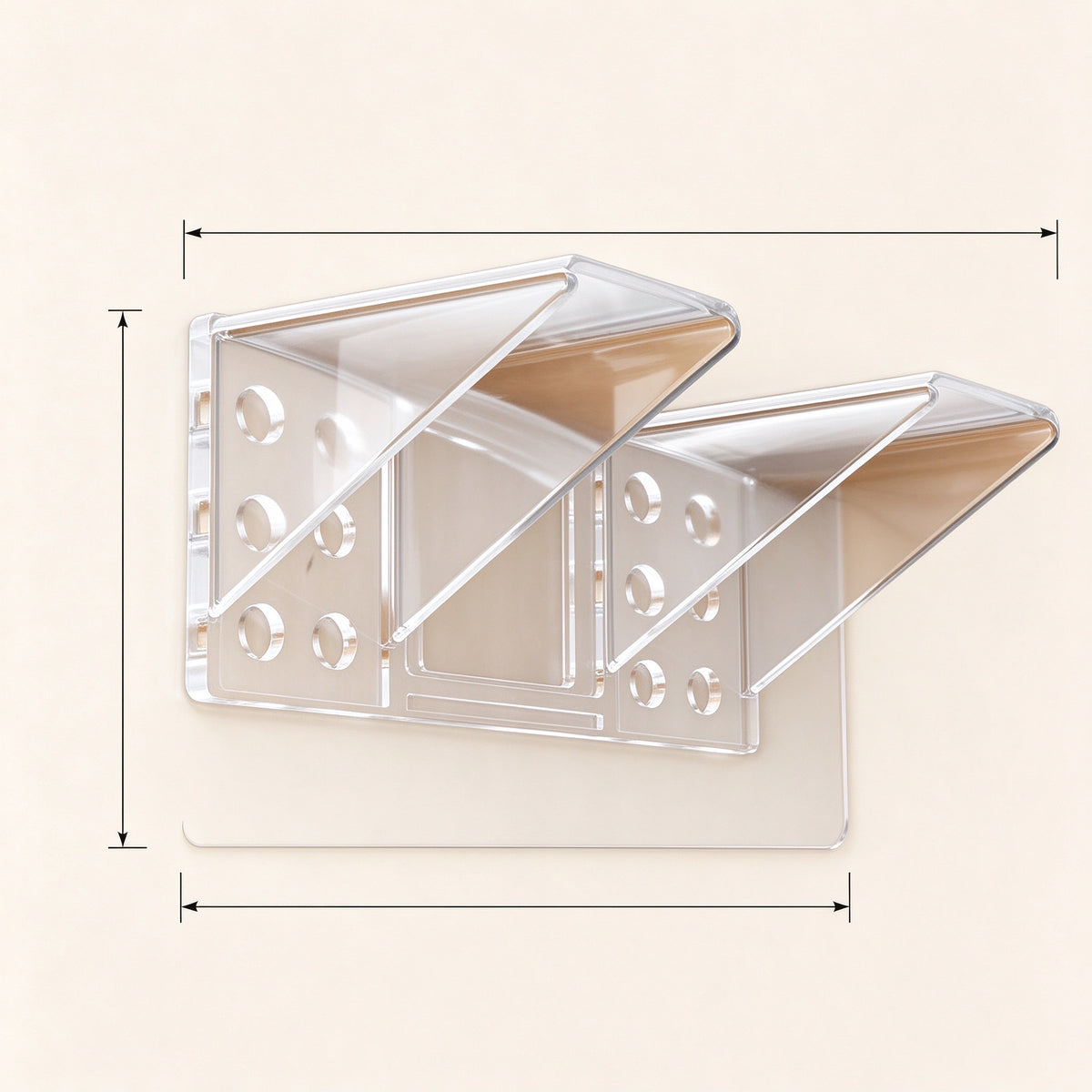 No-Drill Adhesive Shelf Brackets, 2.8 in, 4, 8 or 12 Pack