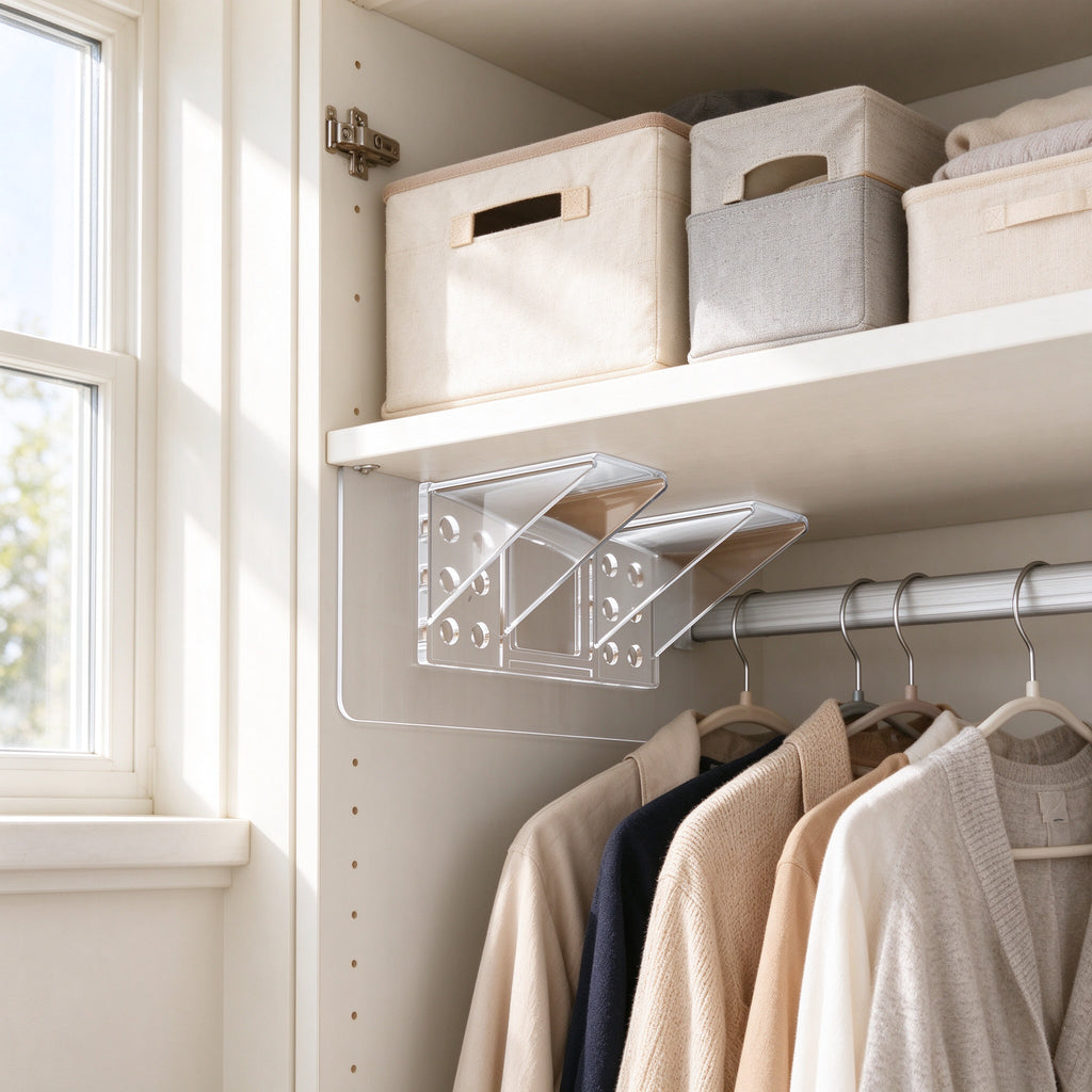 No-Drill Adhesive Shelf Brackets, 2.8 in, 4, 8 or 12 Pack