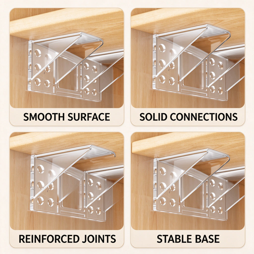 No-Drill Adhesive Shelf Brackets, 2.8 in, 4, 8 or 12 Pack