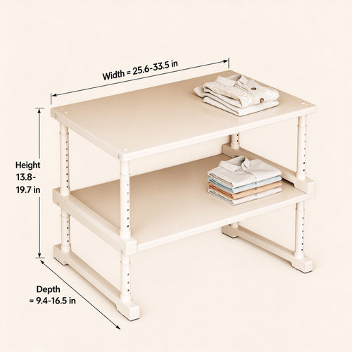 Adjustable Carbon Steel Closet Rack, Fits 15.7–25.6 or 19.7–33.5 in