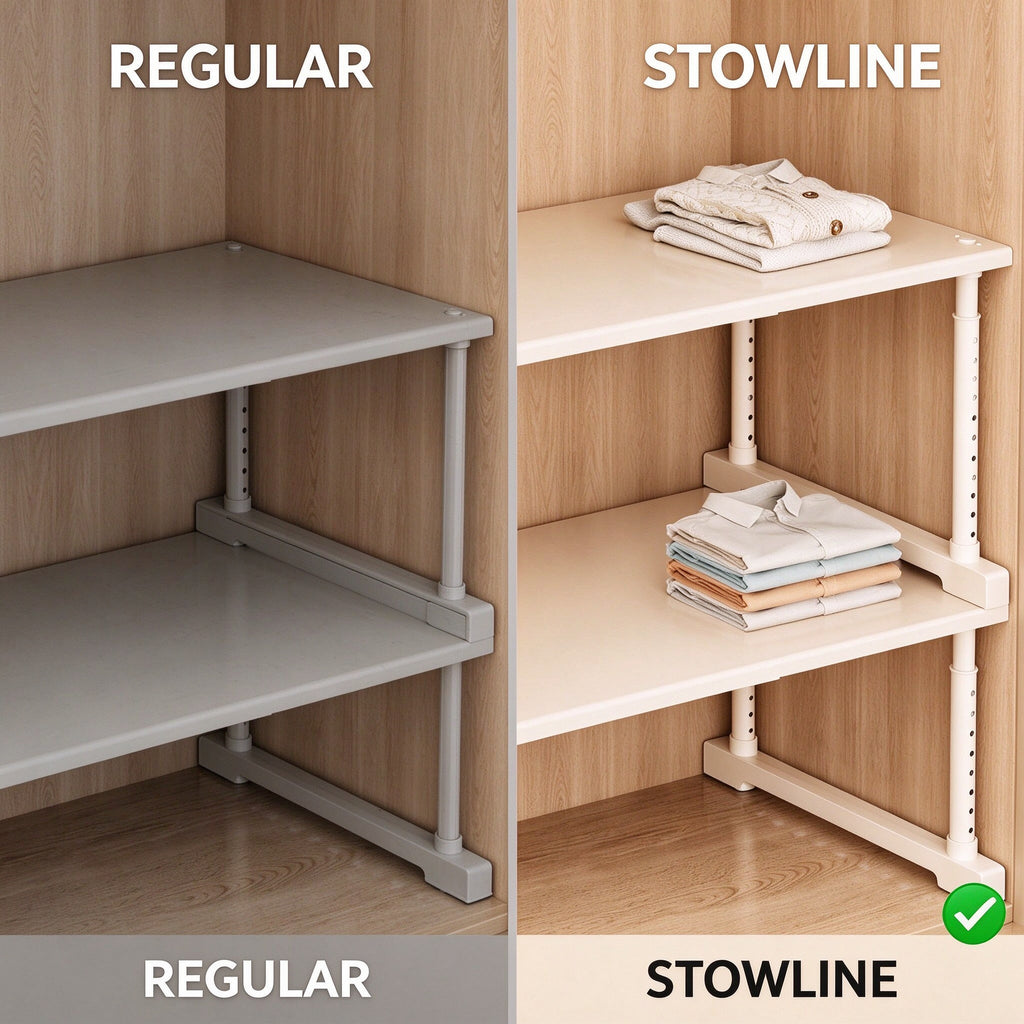 Adjustable Carbon Steel Closet Rack, Fits 15.7–25.6 or 19.7–33.5 in