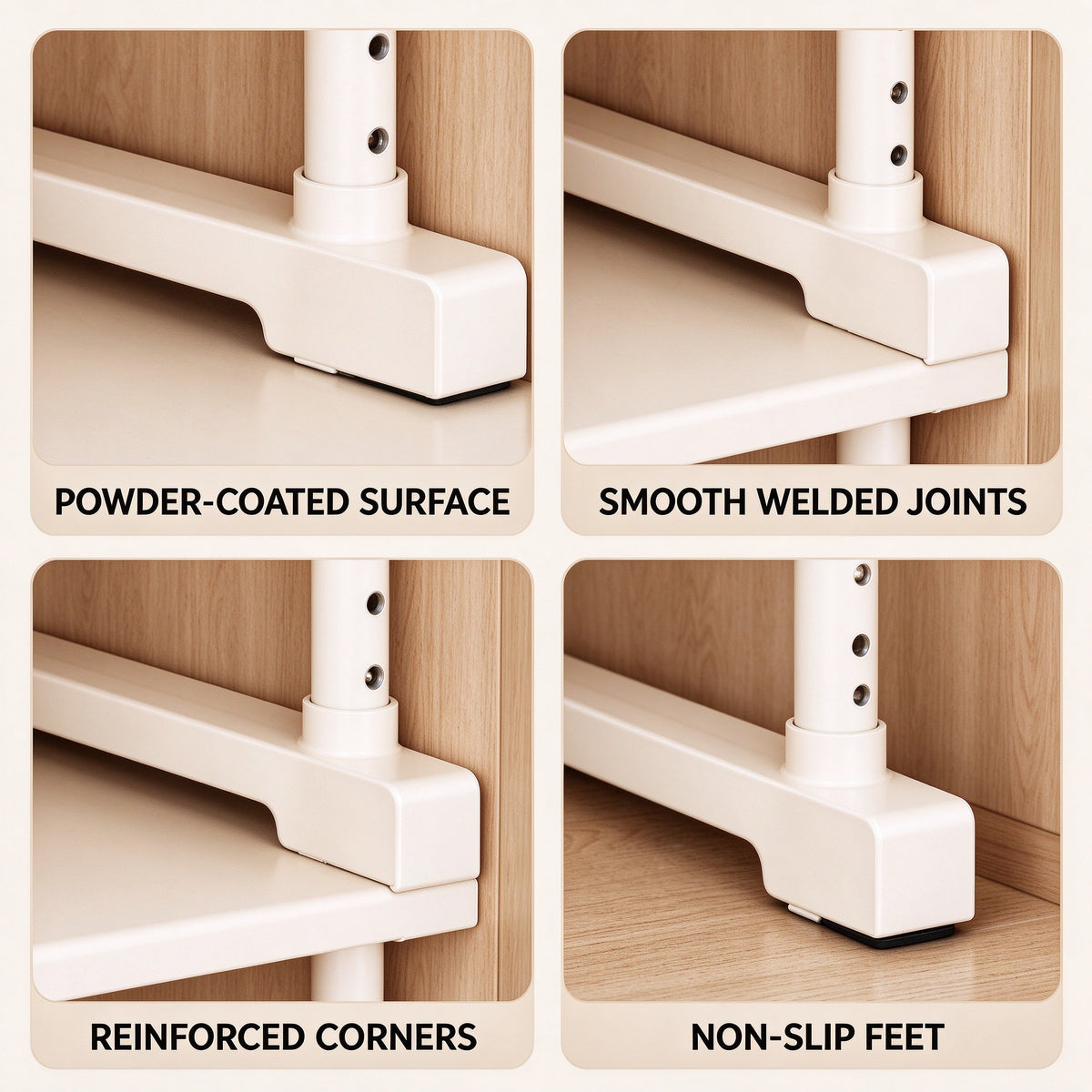 Adjustable Carbon Steel Closet Rack, Fits 15.7–25.6 or 19.7–33.5 in