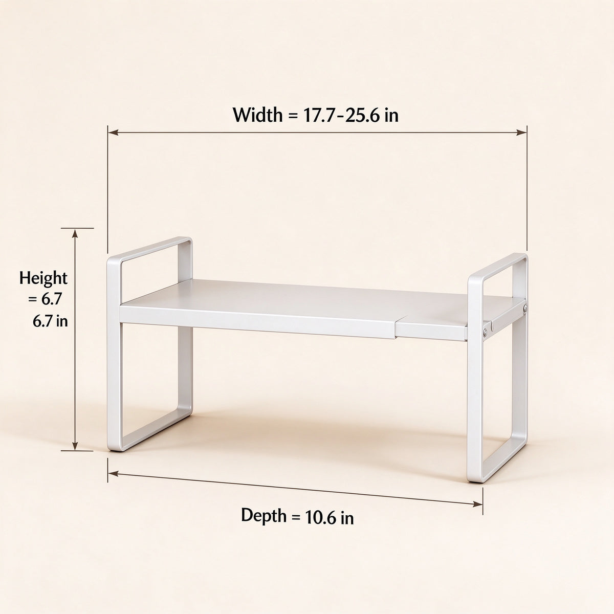 Adjustable Shoe Rack Shelf, Fits 9.8–25.6 in Cabinets, 2 Colors