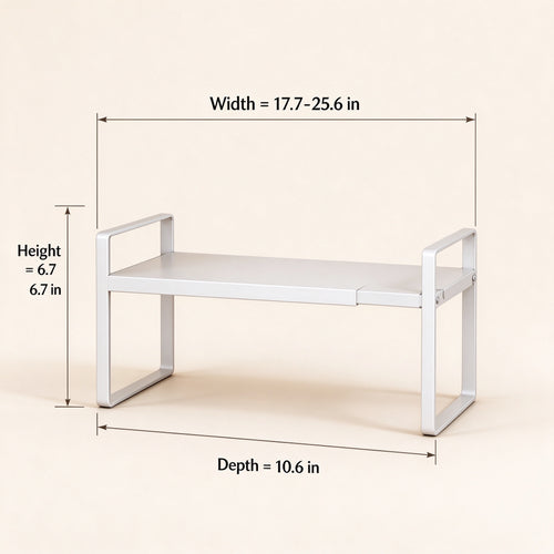 Adjustable Shoe Rack Shelf, Fits 9.8–25.6 in Cabinets, 2 Colors
