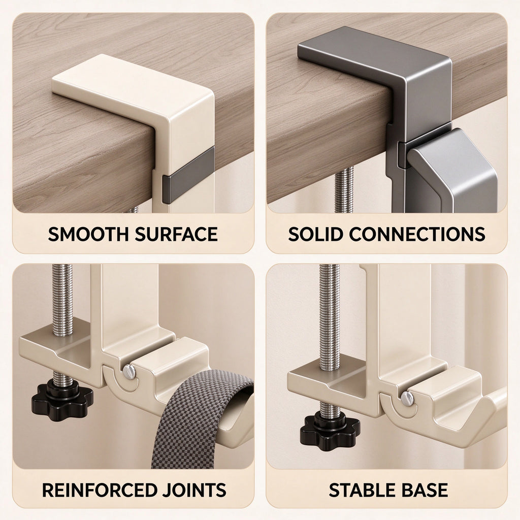 Adjustable Clamp-On Hook for Desk and Shelf Tops 0.6-2.3 in Thick