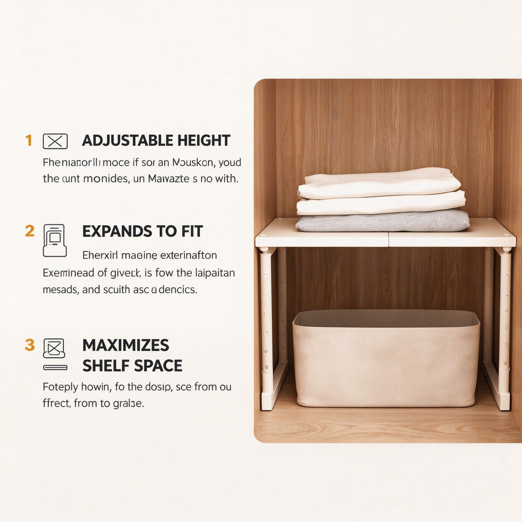 Adjustable Closet Shelf Divider - Expands 10.6 to 33.5 in Wide