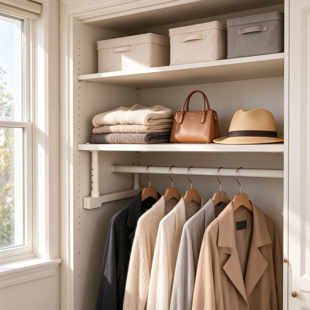 Adjustable Closet Shelf Divider - Expands 10.6 to 33.5 in Wide