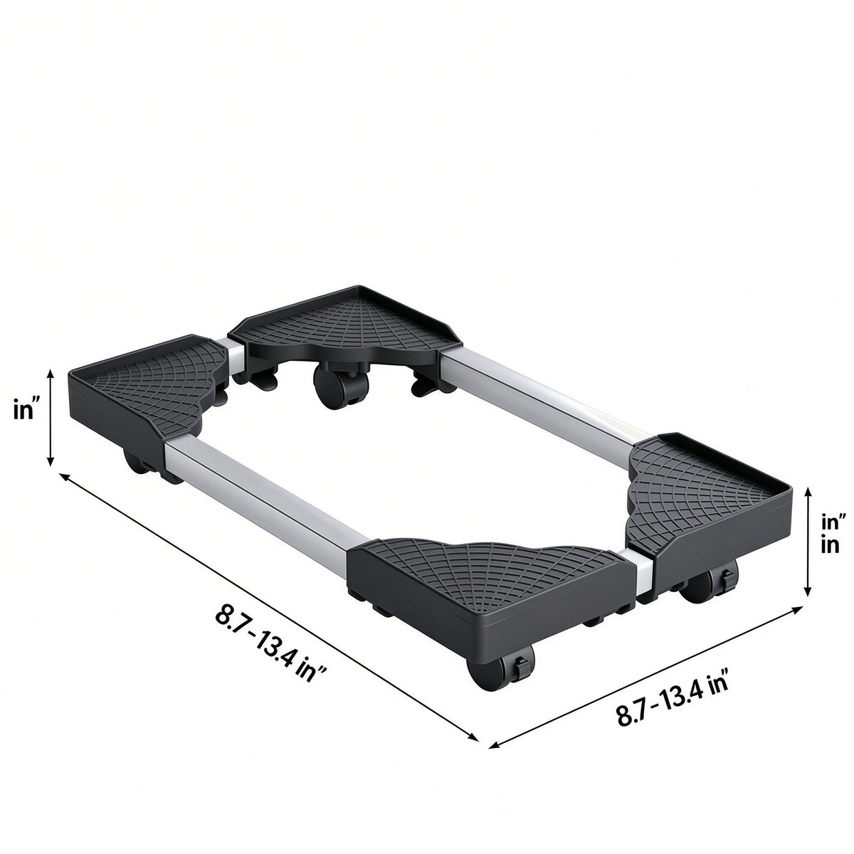 Adjustable PC Tower Caddy, 8.7-13.4 in, Plastic & Metal, Home Office