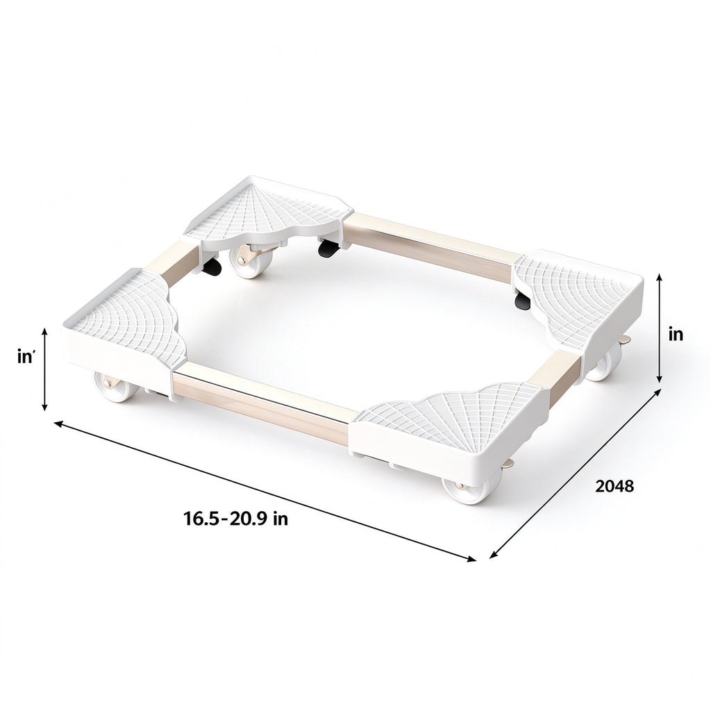 Adjustable Rolling Base for Bins and Crates, 16.5-20.9 in, 4 Casters