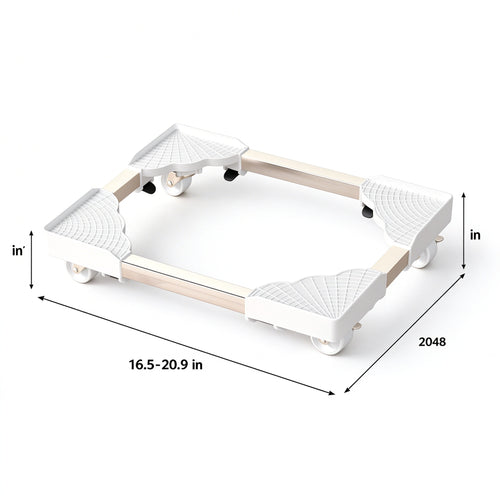 Adjustable Rolling Base for Bins and Crates, 16.5-20.9 in, 4 Casters