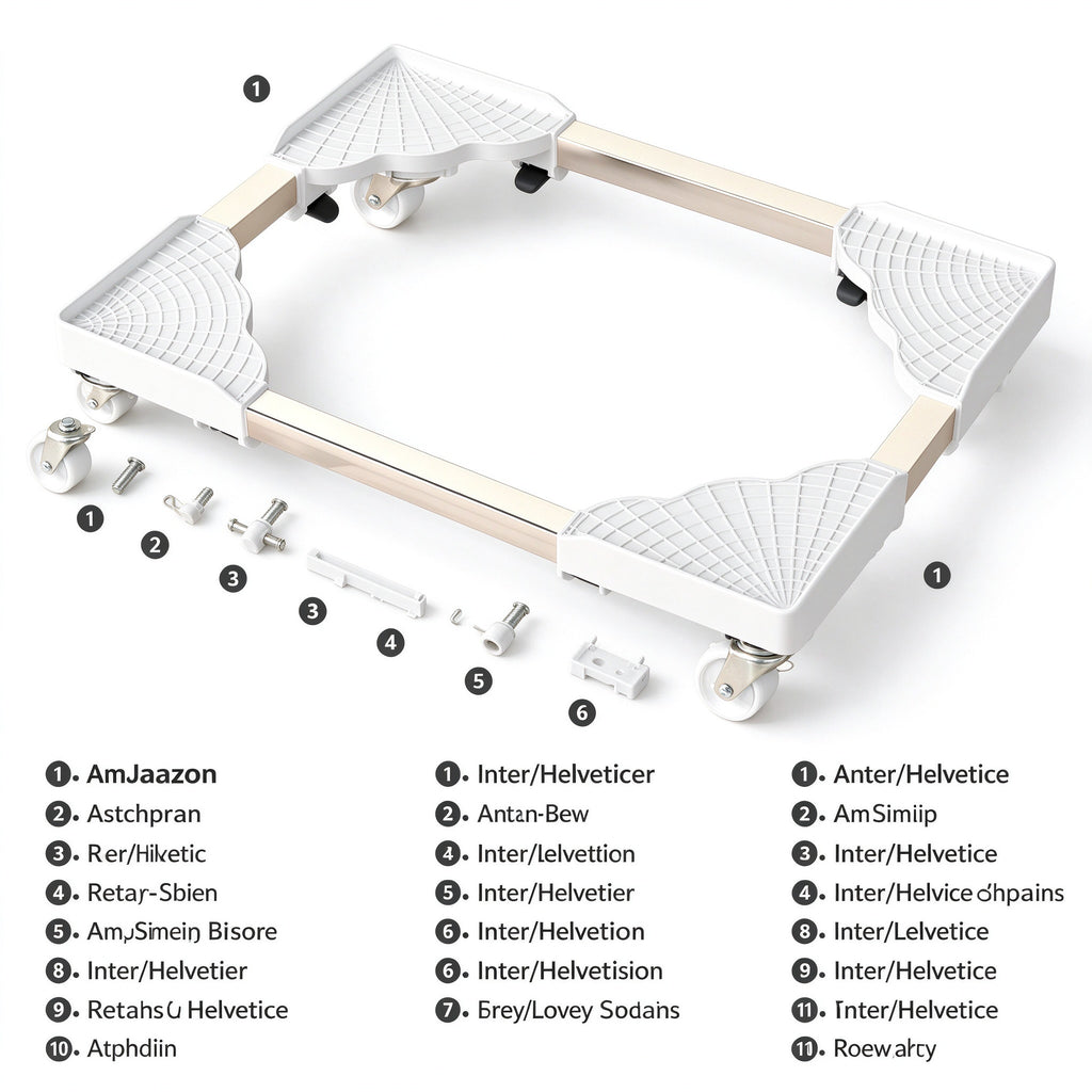 Adjustable Rolling Base for Bins and Crates, 16.5-20.9 in, 4 Casters