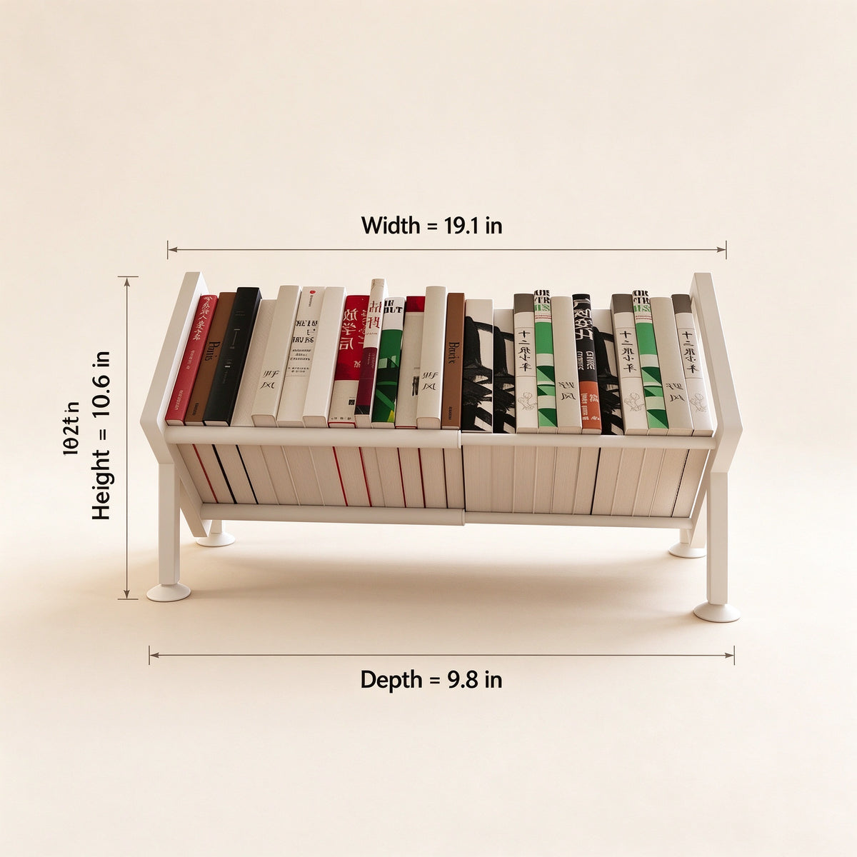 Adjustable Desk Bookshelf, Expands 11.6–19.1 in, White or Black