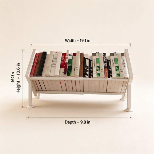 Adjustable Desk Bookshelf, Expands 11.6–19.1 in, White or Black