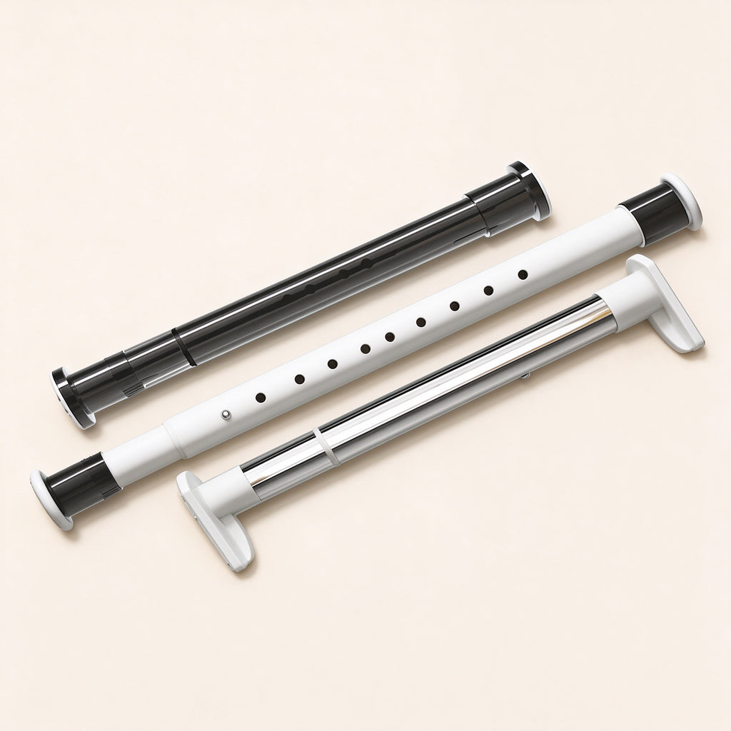 Adjustable Stainless Tension Rod, 27.6 to 82.7 in, White or Black