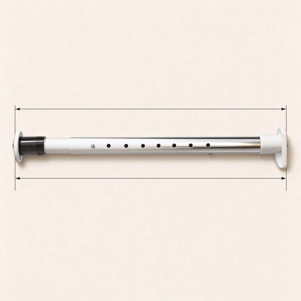 Adjustable Stainless Tension Rod, 27.6 to 82.7 in, White or Black
