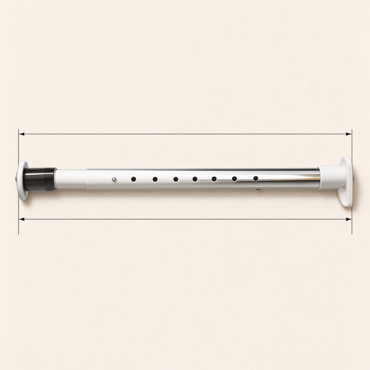 Adjustable Stainless Tension Rod, 27.6 to 82.7 in, White or Black