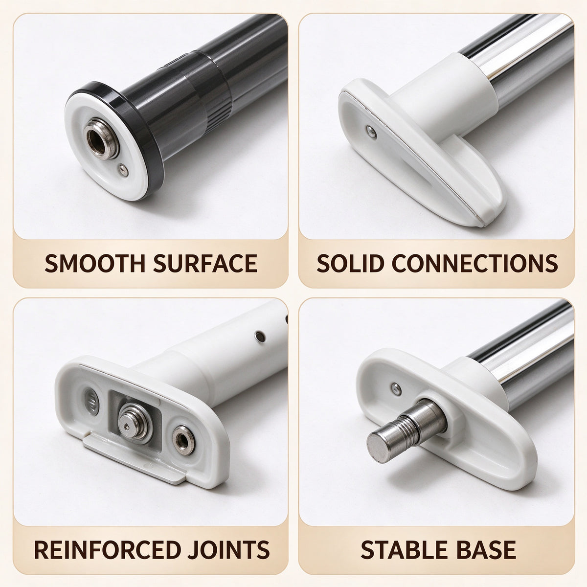 Adjustable Stainless Tension Rod, 27.6 to 82.7 in, White or Black