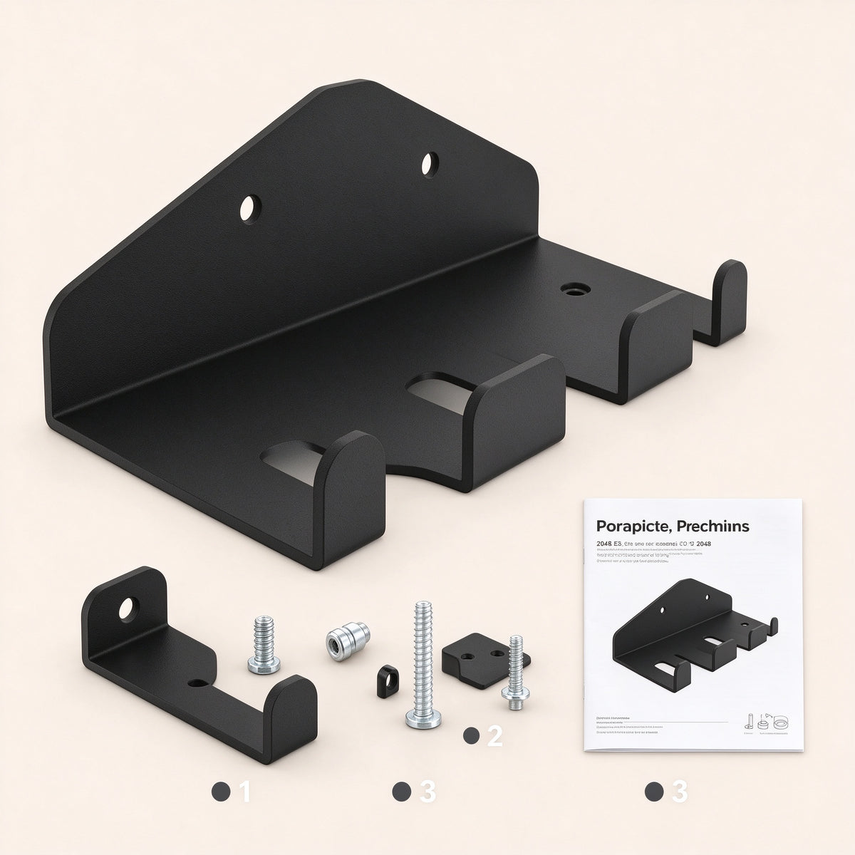 Barbell Wall Mount, 2-Slot Steel Rack, Fits 1.3 in Bar Sleeves