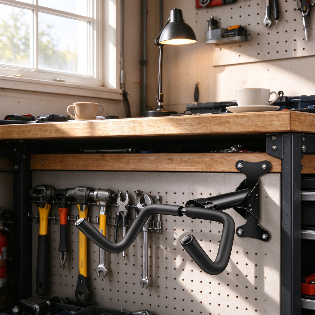 Bike Wall Mount, 360 Swivel, 11 to 15.7 in Arms, Steel