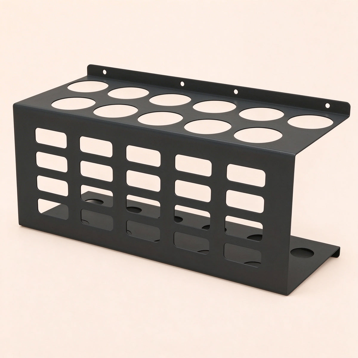 Wall-Mount Caulk Tube Rack, 12 Slots, 15.6 in Wide, Steel