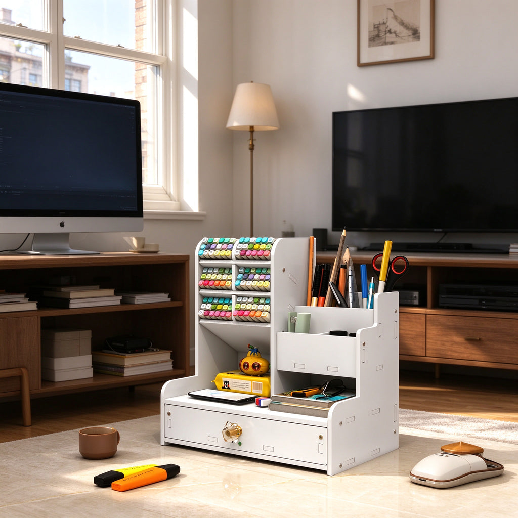 Desk Marker Organizer, 8.3 or 11.8 in Wide, Pull-Out Drawer