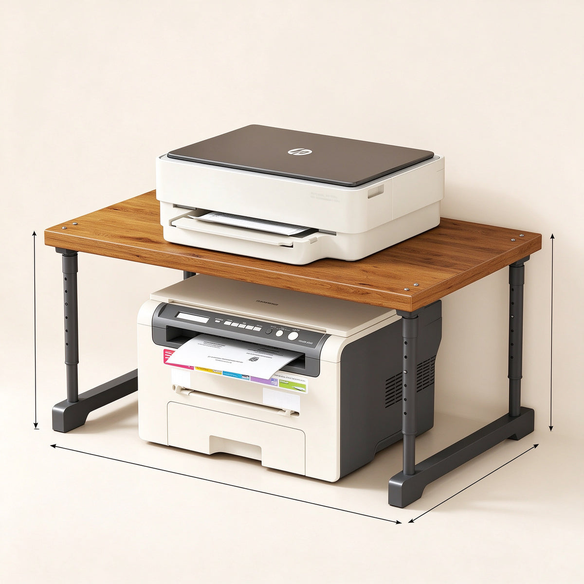 Desk Riser for Printers, 15.7 or 19.7 in Wide, Metal Frame
