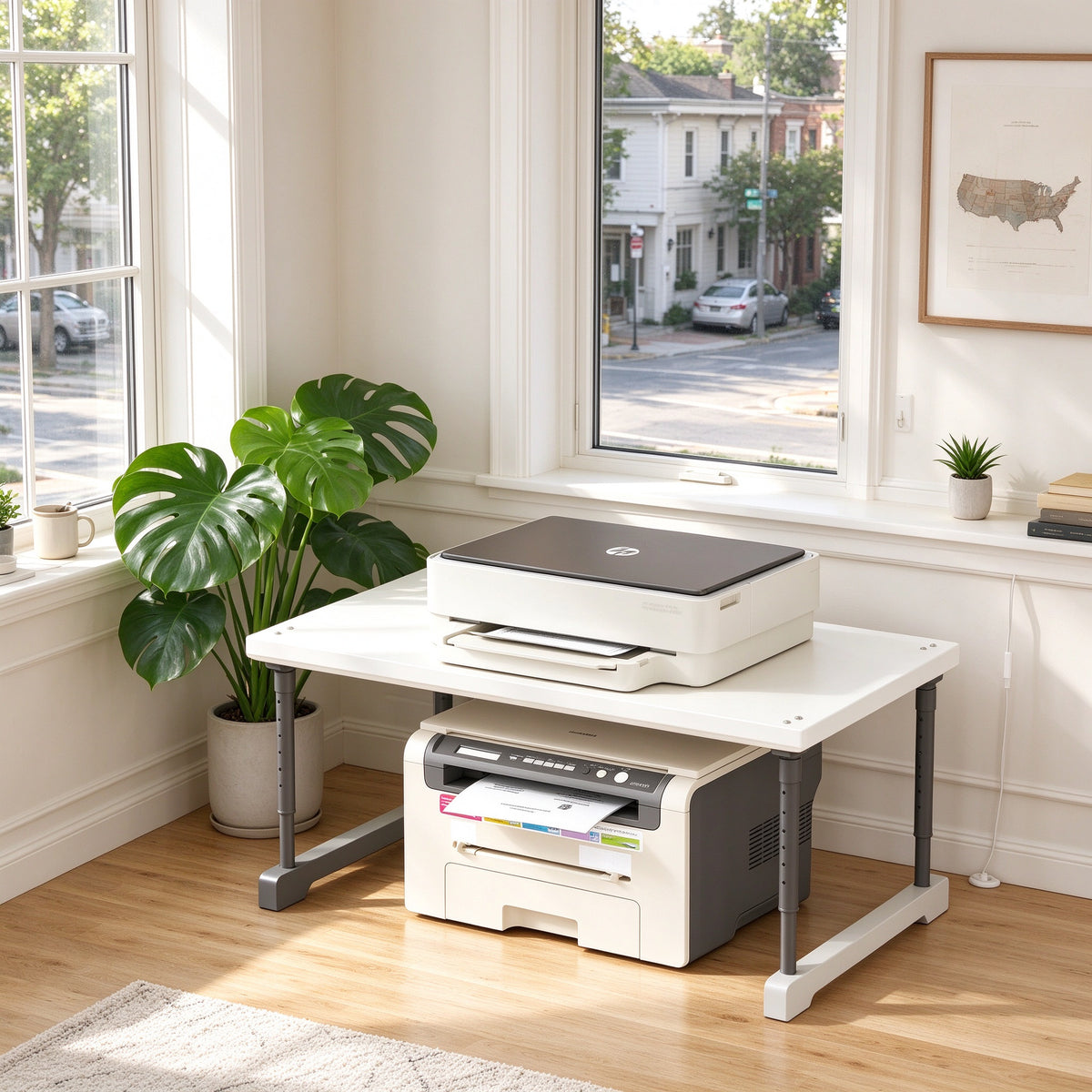 Desk Riser for Printers, 15.7 or 19.7 in Wide, Metal Frame