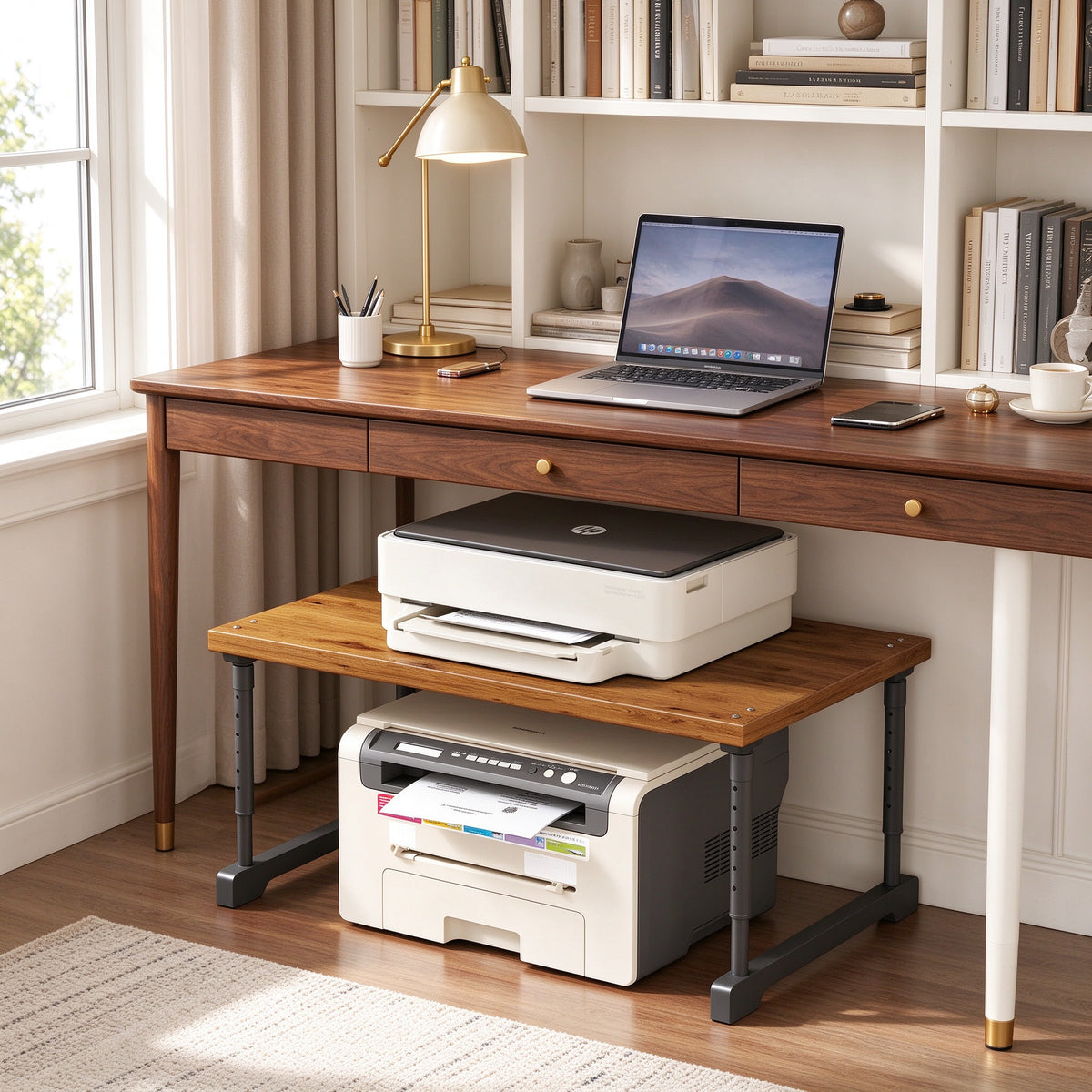 Desk Riser for Printers, 15.7 or 19.7 in Wide, Metal Frame
