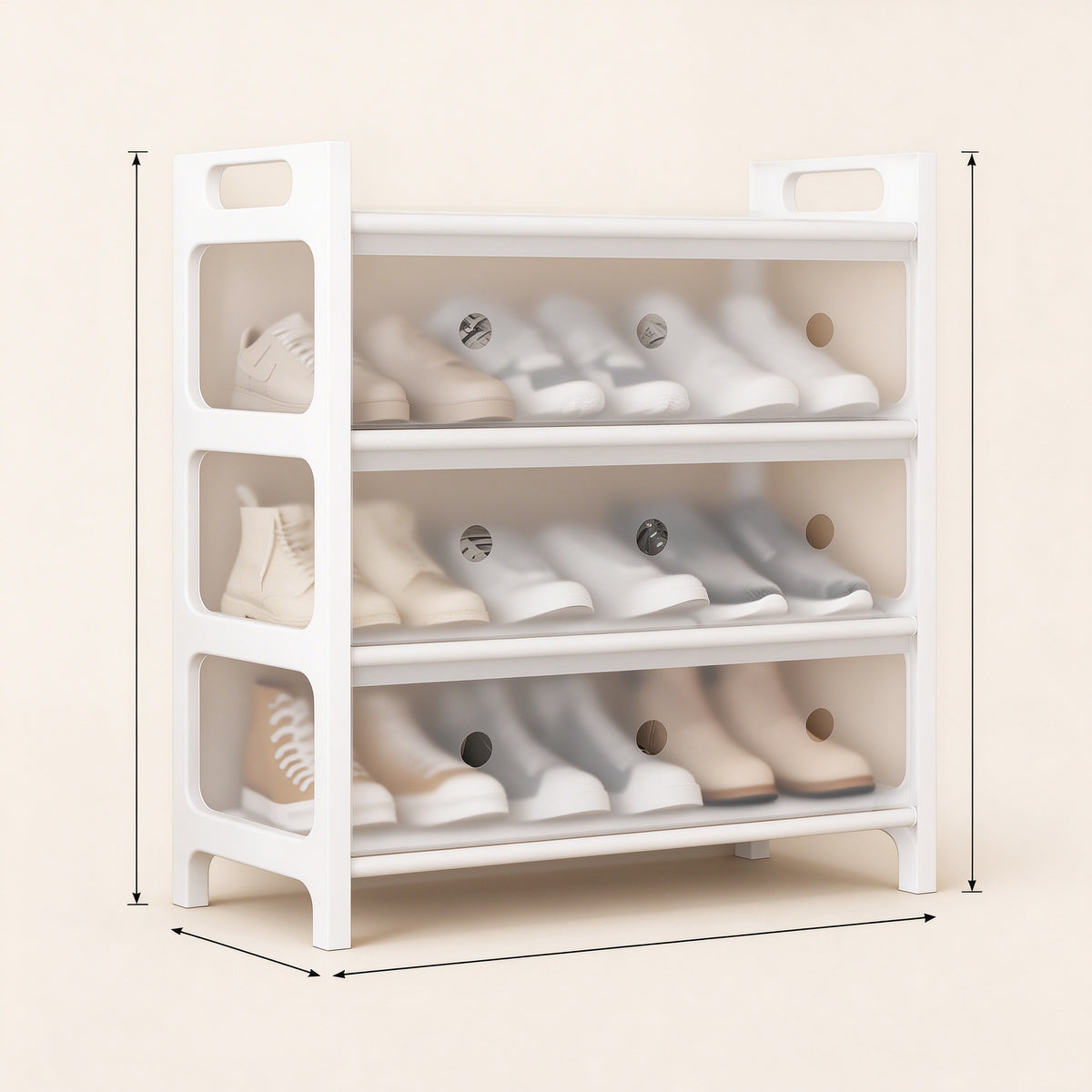 Dust-Proof Shoe Rack with Zip Cover, 4 or 5 Tier, 23.6 or 31.5 in