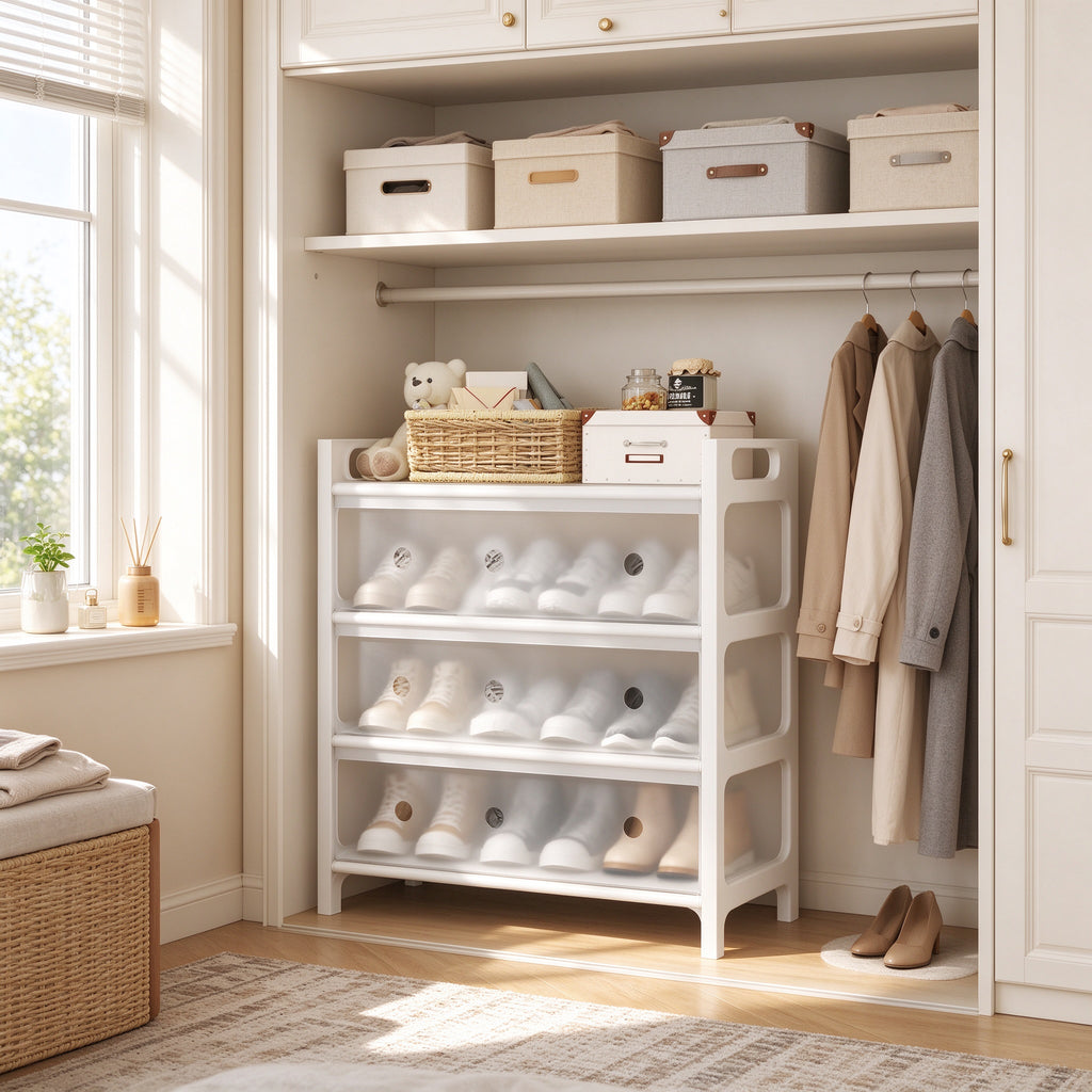 Dust-Proof Shoe Rack with Zip Cover, 4 or 5 Tier, 23.6 or 31.5 in