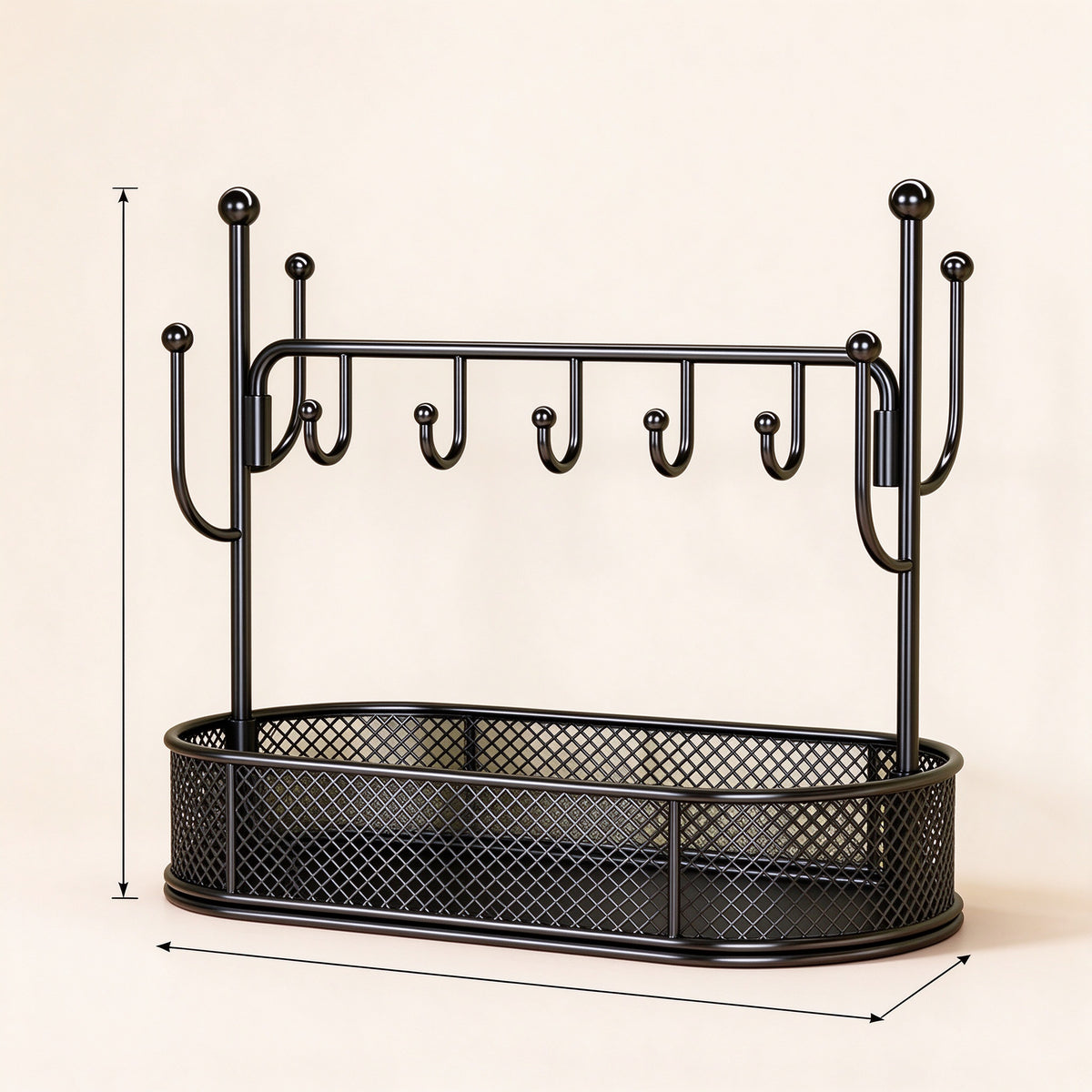 Freestanding Entryway Organizer, 11.6 in Wide, Black or White
