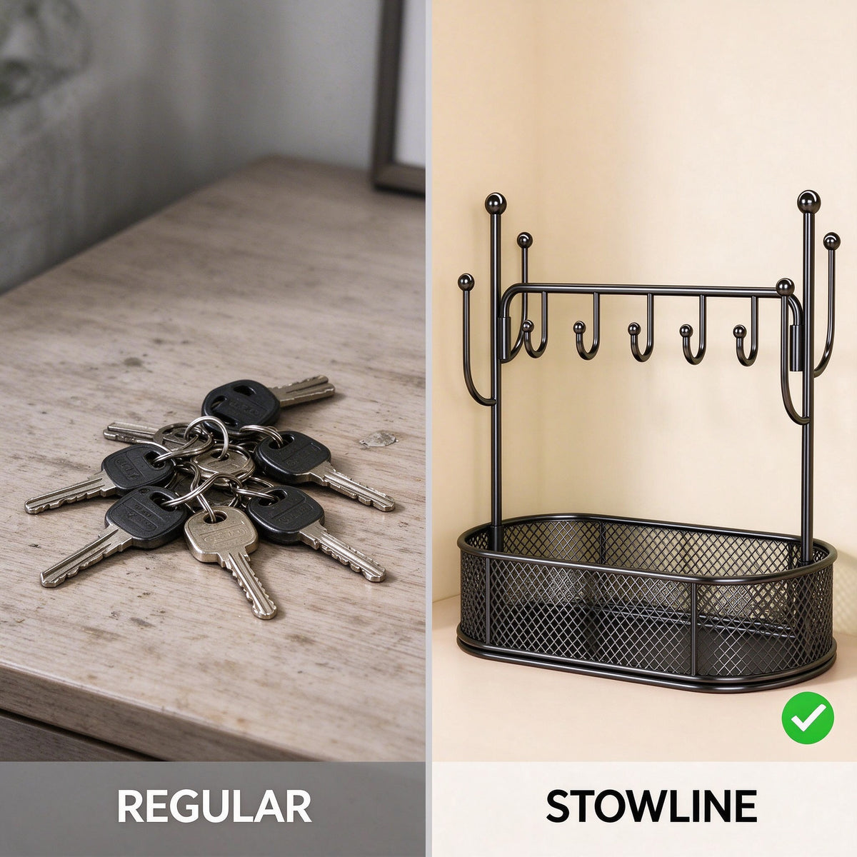 Freestanding Entryway Organizer, 11.6 in Wide, Black or White