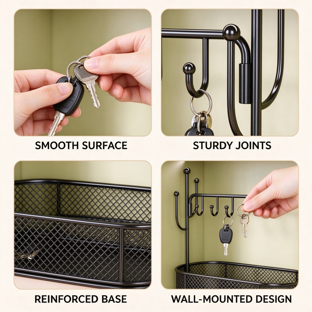 Freestanding Entryway Organizer, 11.6 in Wide, Black or White