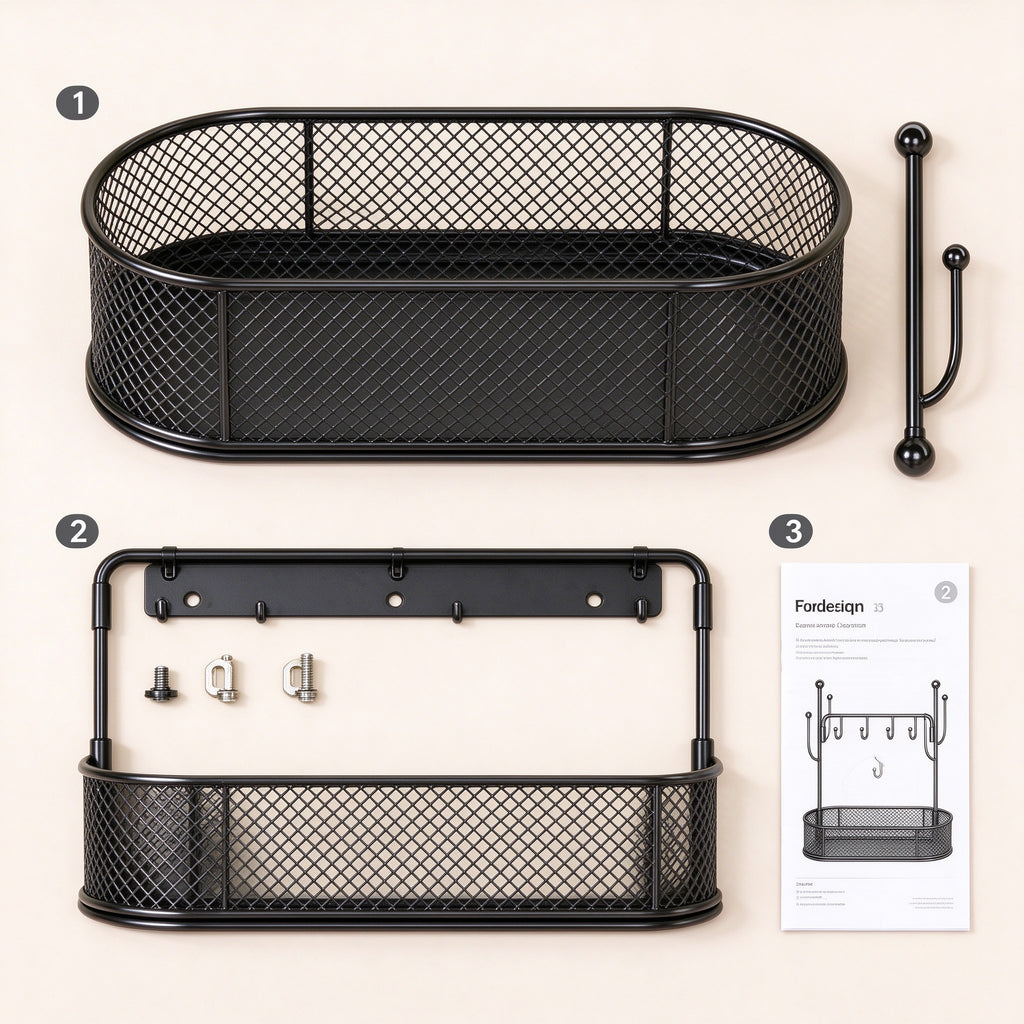 Freestanding Entryway Organizer, 11.6 in Wide, Black or White